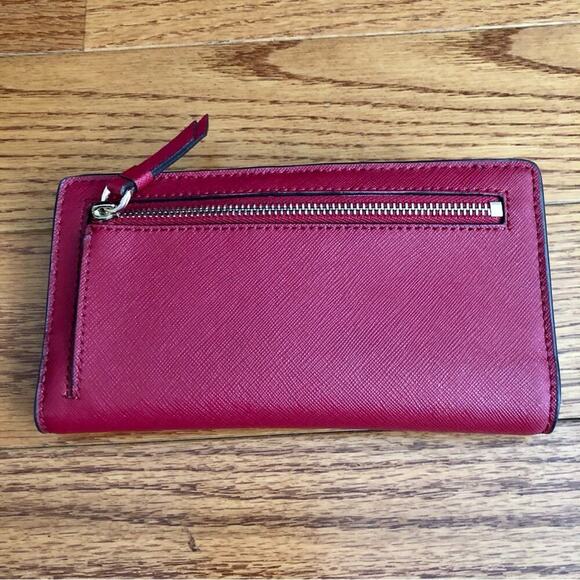 Kate Spade Cameron Saffiano Leather BiFold Rosso Red Wallet - Picture 3 of 8